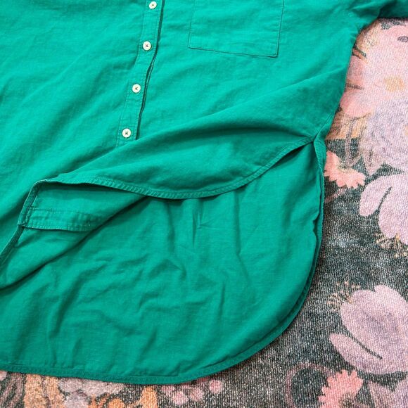 Maeve By Anthropologie Bennet Button-up Shirt Women's MP Green Linen Cotton Top - Picture 5 of 16